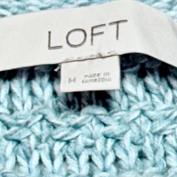 Ann Taylor Loft Ribbed Knit Sweater Jacket Sky Blue Size Medium - Picture 6 of 10